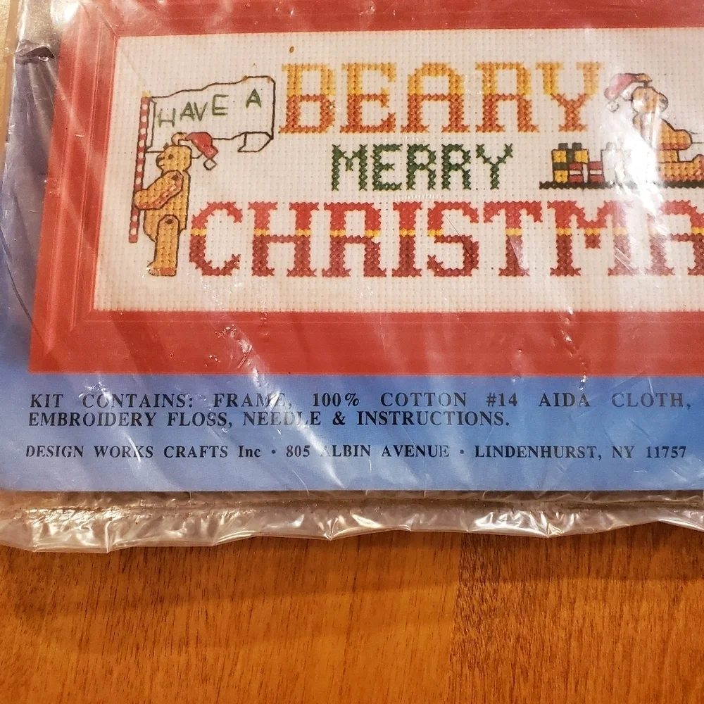 Christmas Counted Cross Stitch Design Works Vintage Beary Merry 3